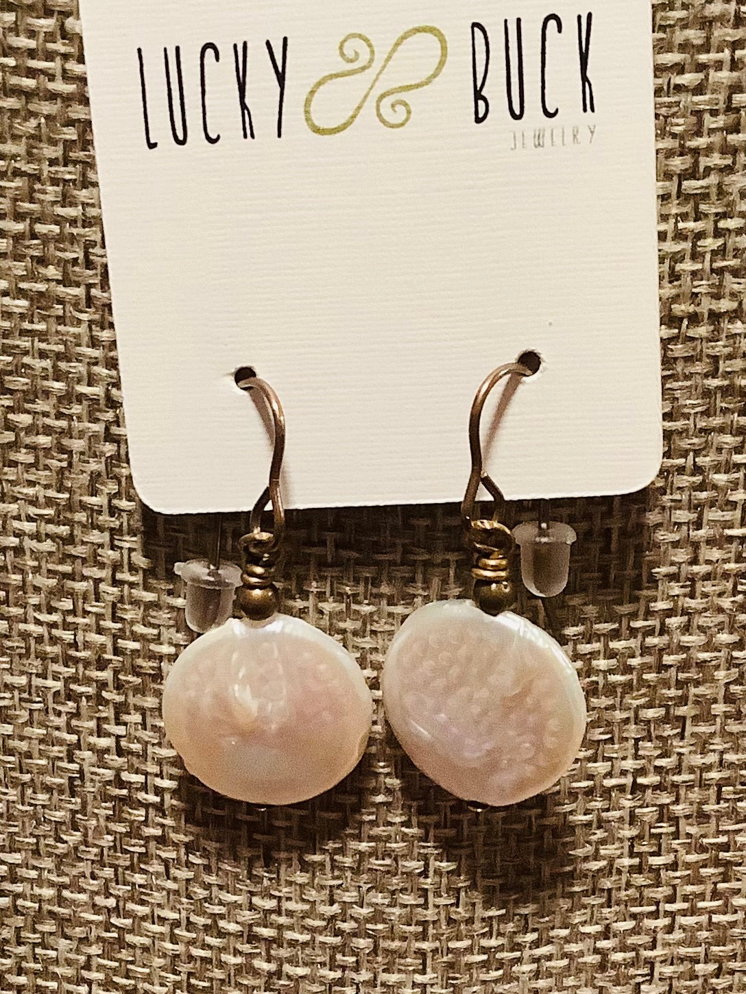 Jr freshwater pearl coin earrings