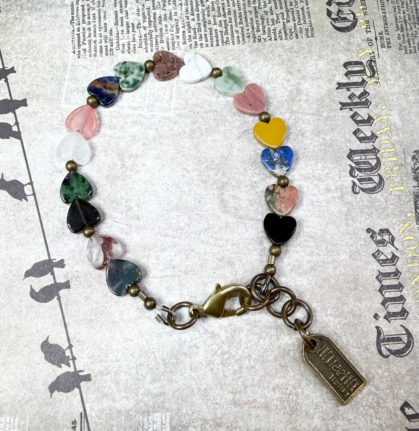 Gemstone Heart Bracelet