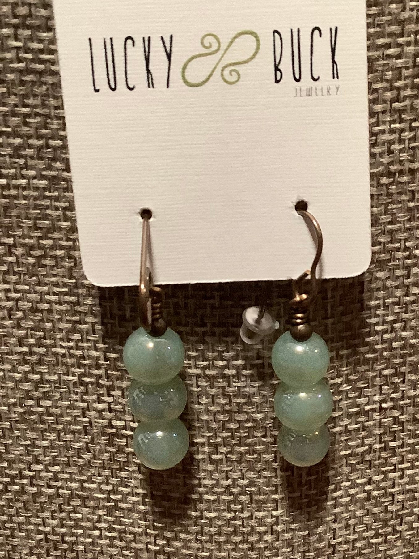 Mystic green drop earrings