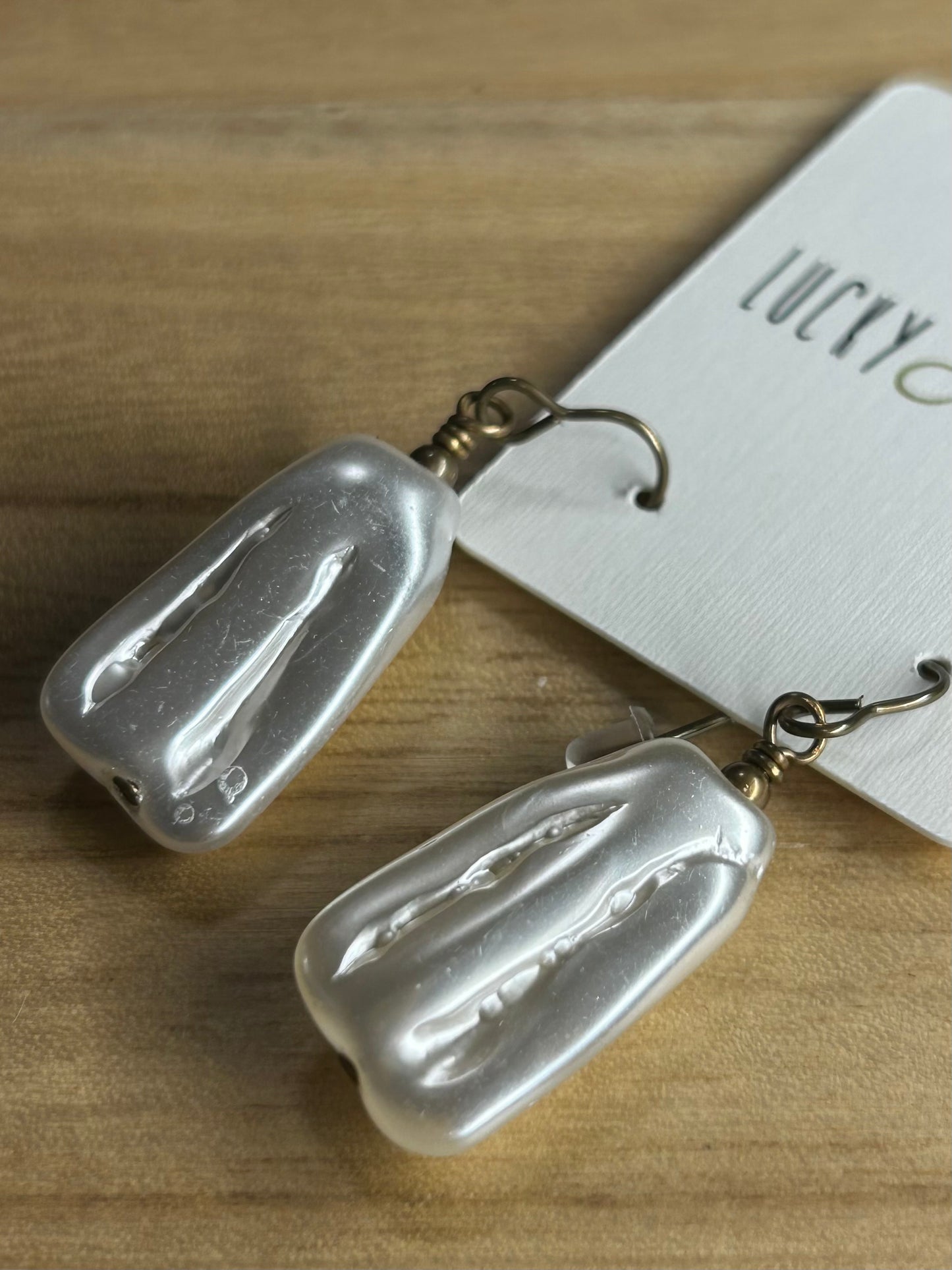 Swarovski pecan pearl earrings
