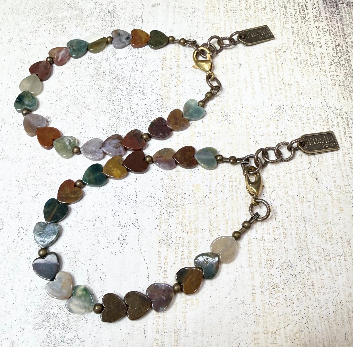 Ocean jasper heart bracelet