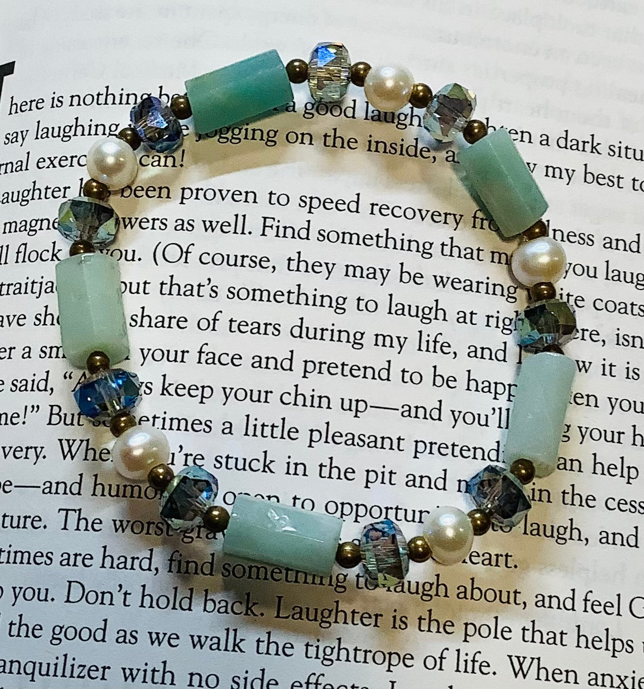 Amazonite tube and FWP Bracelet