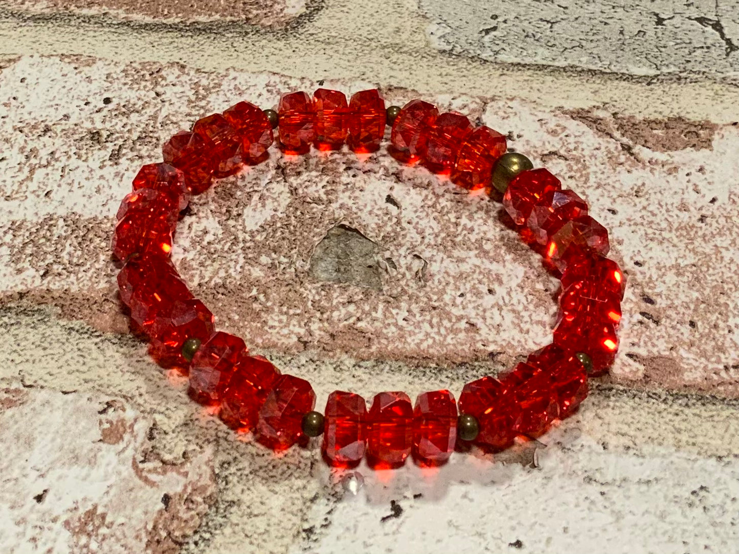 Orange-Red crystal bracelet