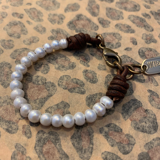 Freshwater pearl bracelet for babies.