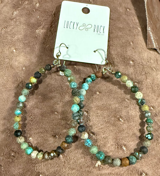 Turquoise teardrop hoops