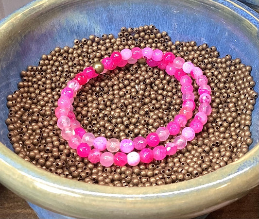 Hot pink Jade bracelet