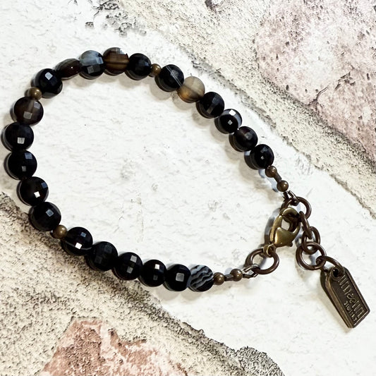 Black Botswana Agate bracelet