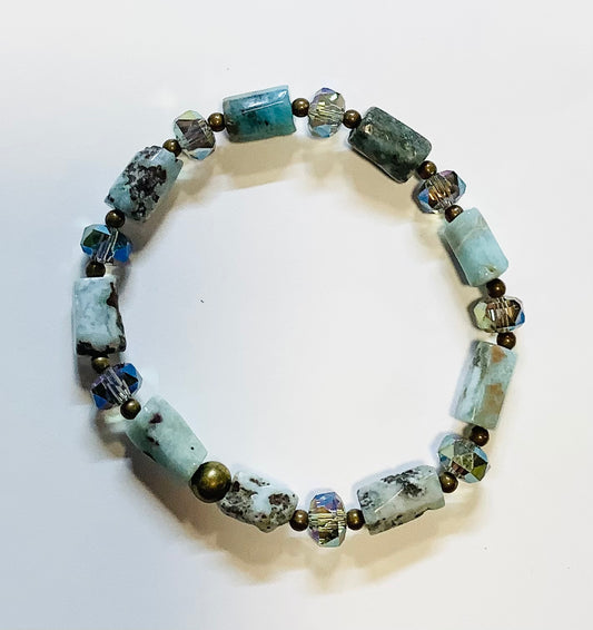 Larimar and crystal premium bracelet