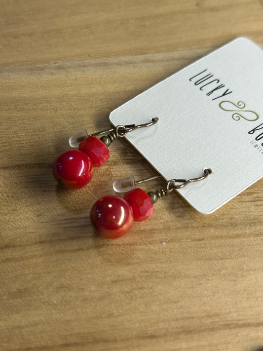 Mystic red earrings