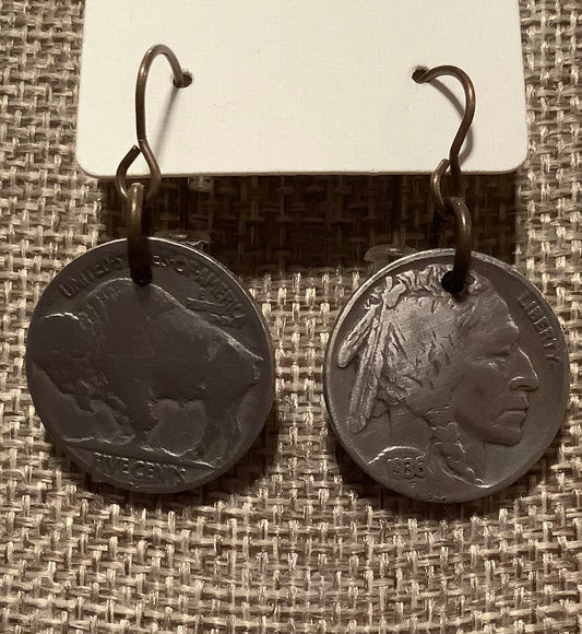 1930’s Buffalo nickel earrings