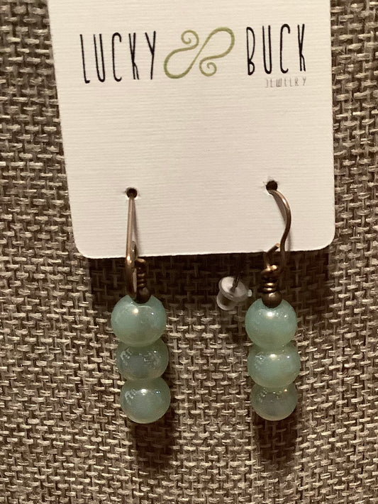 Mystic green drop earrings
