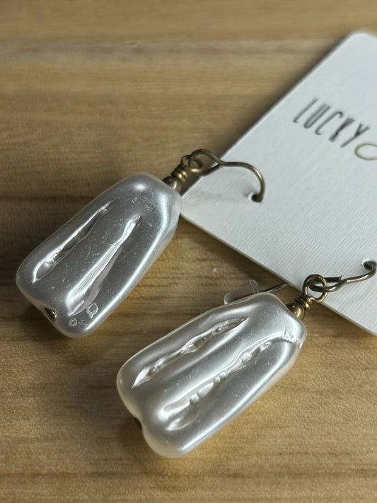 Swarovski pecan pearl earrings
