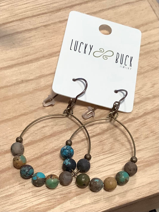 SALE! Turquoise half hoops