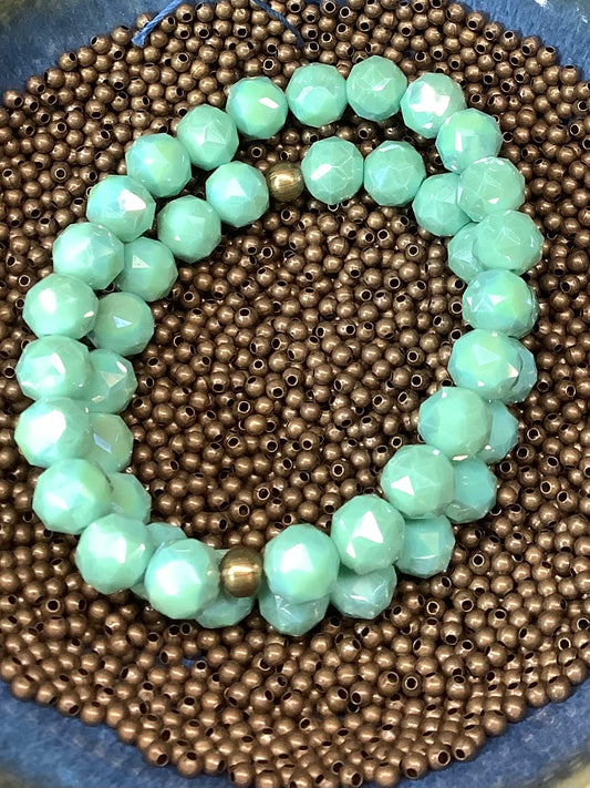 Mint green crystal bracelet