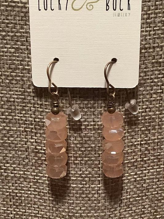 Pinky peach crystal earrings