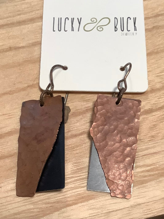 Ripped copper earrings
