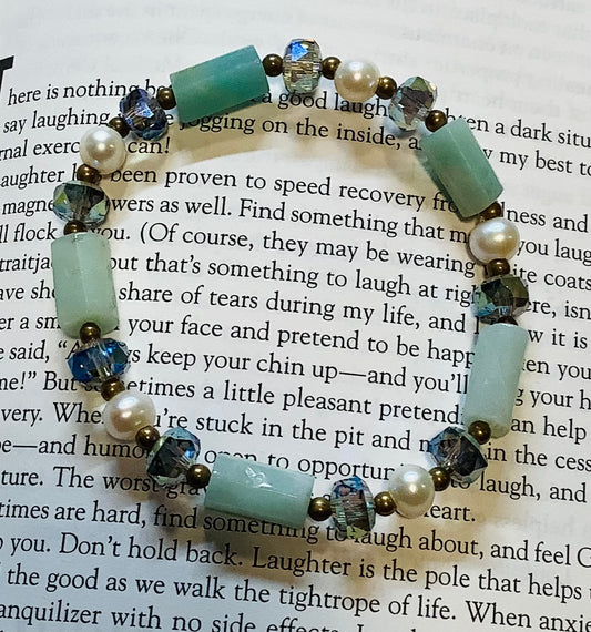 Amazonite tube and FWP Bracelet