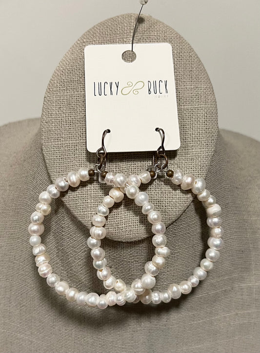 Pearl hoop earrings
