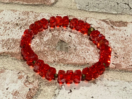 Orange-Red crystal bracelet