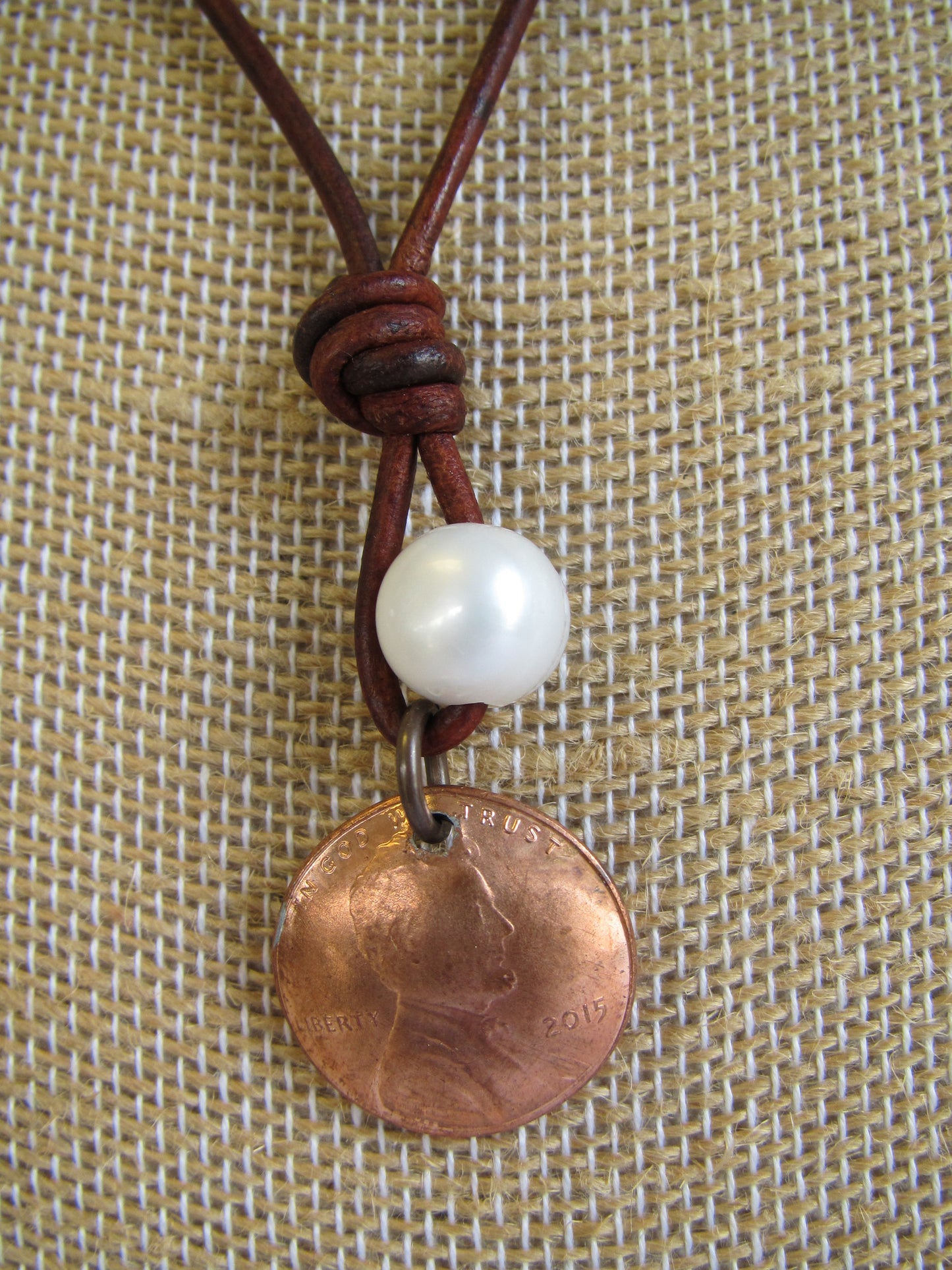 Pearl & Copper Penny Necklace